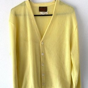 VTG 70s YELLOW GOLF cardigan XL sports 60s sweater